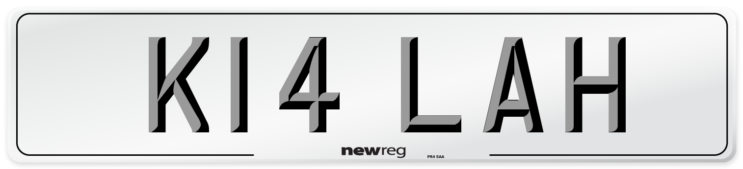 K14 LAH Number Plate from New Reg
